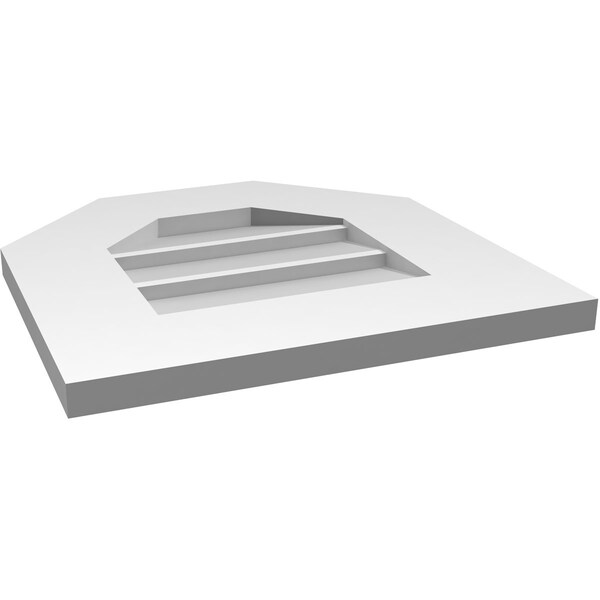 Ekena Millwork Octagonal Top Surface Mount PVC Gable Vent w/ 3-1/2"W x 1"P Standard Frame, 16"W x 16"H - GVPOT16X1601SN