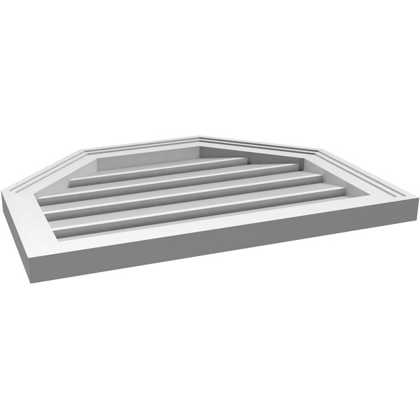 Ekena Millwork Octagonal Top Surface Mount PVC Gable Vent w/ 2"W x 1-1/2"P Brickmould Frame, 24"W x 18"H - GVPOT24X1802SF