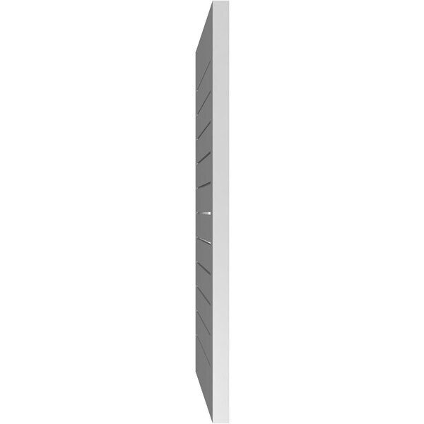 Ekena Millwork Vertical Surface Mount PVC Gable Vent: Functional, w/ 2"W x 1-1/2"P Brickmould Frame, 20"W x 38"H - GVPVE20X3802SF