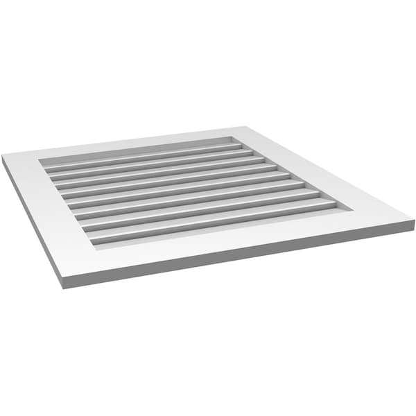 Ekena Millwork Vertical Surface Mount PVC Gable Vent: Functional, w/ 3-1/2"W x 1"P Standard Frame, 30"W x 32"H - GVPVE30X3201SF