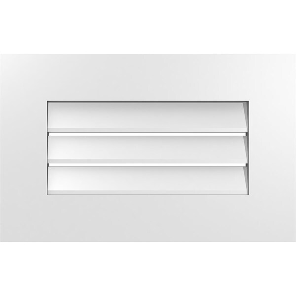 Ekena Millwork Vertical Surface Mount PVC Gable Vent: Functional, w/ 3-1/2"W x 1"P Standard Frame, 22"W x 14"H - GVPVE22X1401SF
