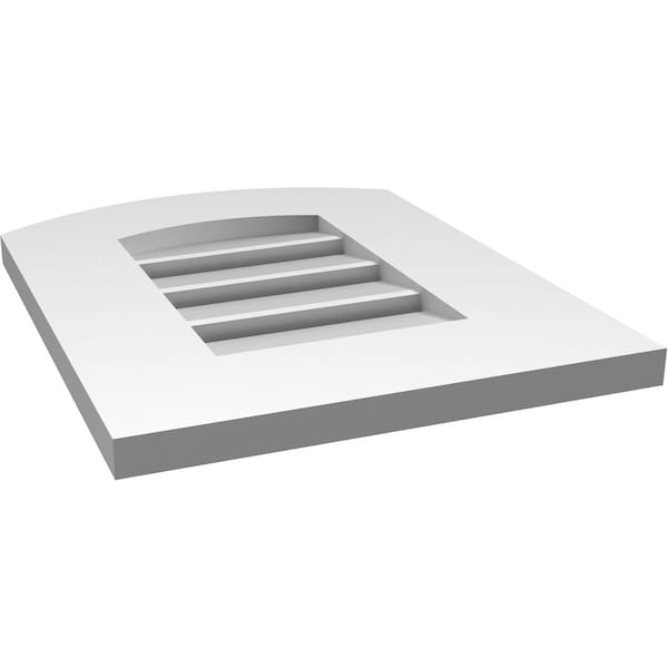 Ekena Millwork Arch Top Surface Mount PVC Gable Vent: Non-Functional, w/ 3-1/2"W x 1"P Standard Frame, 14"W x 16"H - GVPAR14X1601SN