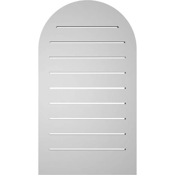 Ekena Millwork Round Top Surface Mount PVC Gable Vent: Functional, w/ 2"W x 2"P Brickmould Sill Frame, 18"W x 32"H - GVPRT18X3203SF