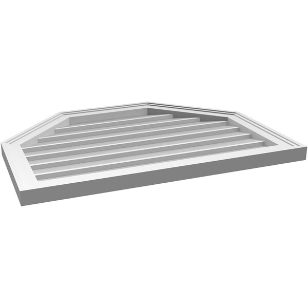 Ekena Millwork Octagonal Top Surface Mount PVC Gable Vent w/ 2"W x 1-1/2"P Brickmould Frame, 30"W x 22"H - GVPOT30X2202SN