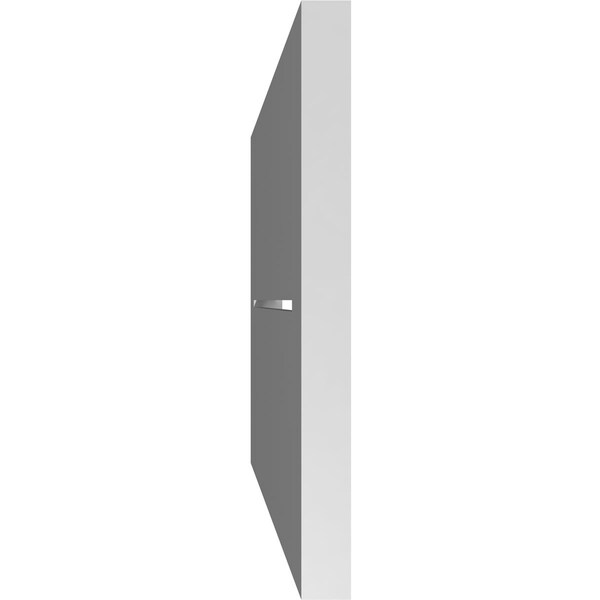 Ekena Millwork Vertical Surface Mount PVC Gable Vent: Functional, w/ 3-1/2"W x 1"P Standard Frame, 32"W x 12"H - GVPVE32X1201SF