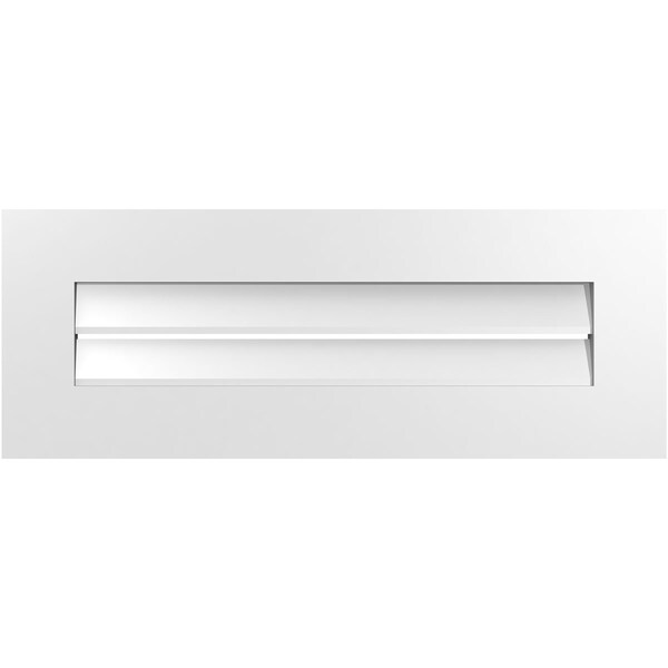 Ekena Millwork Vertical Surface Mount PVC Gable Vent: Functional, w/ 3-1/2"W x 1"P Standard Frame, 32"W x 12"H - GVPVE32X1201SF