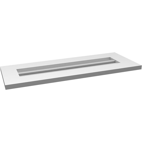 Ekena Millwork Vertical Surface Mount PVC Gable Vent: Functional, w/ 3-1/2"W x 1"P Standard Frame, 32"W x 12"H - GVPVE32X1201SF