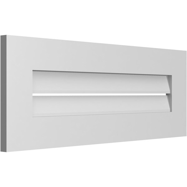 Ekena Millwork Vertical Surface Mount PVC Gable Vent: Functional, w/ 3-1/2"W x 1"P Standard Frame, 32"W x 12"H - GVPVE32X1201SF