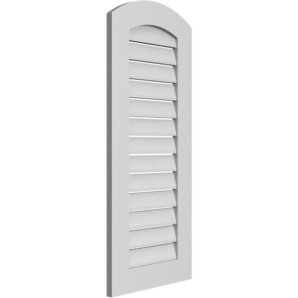 Ekena Millwork Arch Top Surface Mount PVC Gable Vent: Non-Functional, w/ 3-1/2"W x 1"P Standard Frame, 18"W x 40"H - GVPAR18X4001SN