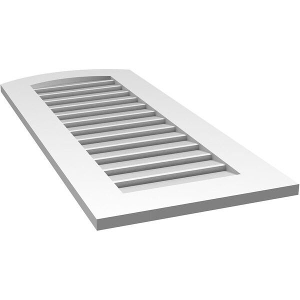 Ekena Millwork Arch Top Surface Mount PVC Gable Vent: Non-Functional, w/ 3-1/2"W x 1"P Standard Frame, 18"W x 40"H - GVPAR18X4001SN