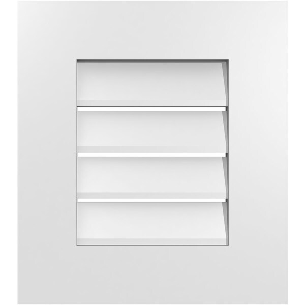 Ekena Millwork Vertical Surface Mount PVC Gable Vent: Functional, w/ 3-1/2"W x 1"P Standard Frame, 16"W x 18"H - GVPVE16X1801SF
