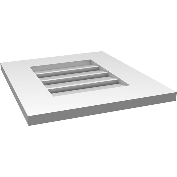 Ekena Millwork Vertical Surface Mount PVC Gable Vent: Functional, w/ 3-1/2"W x 1"P Standard Frame, 16"W x 18"H - GVPVE16X1801SF