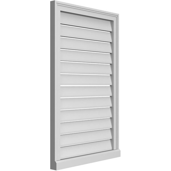 Ekena Millwork Vertical Surface Mount PVC Gable Vent: Functional, w/ 2"W x 2"P Brickmould Sill Frame, 24"W x 38"H - GVPVE24X3803SF