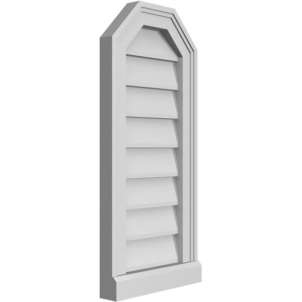 Ekena Millwork Octagonal Top Surface Mount PVC Gable Vent w/ 2"W x 2"P Brickmould Sill Frame, 12"W x 26"H - GVPOT12X2603SN