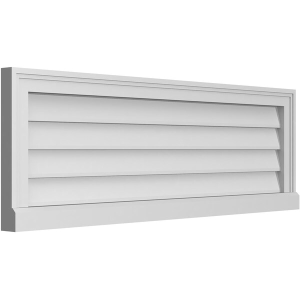 Ekena Millwork Vertical Surface Mount PVC Gable Vent w/ 2"W x 2"H , Brickmould Sill Frame, 42"W x 14"H - GVPVE42X1403SN