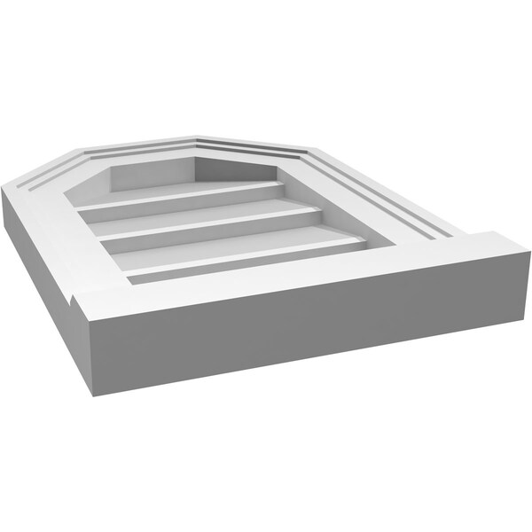 Ekena Millwork Octagonal Top Surface Mount PVC Gable Vent w/ 2"W x 2"P Brickmould Sill Frame, 12"W x 16"H - GVPOT12X1603SN