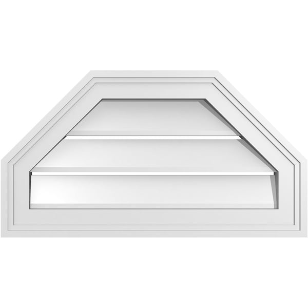 Ekena Millwork Octagonal Top Surface Mount PVC Gable Vent w/ 2"W x 1-1/2"P Brickmould Frame, 22"W x 12"H - GVPOT22X1202SF