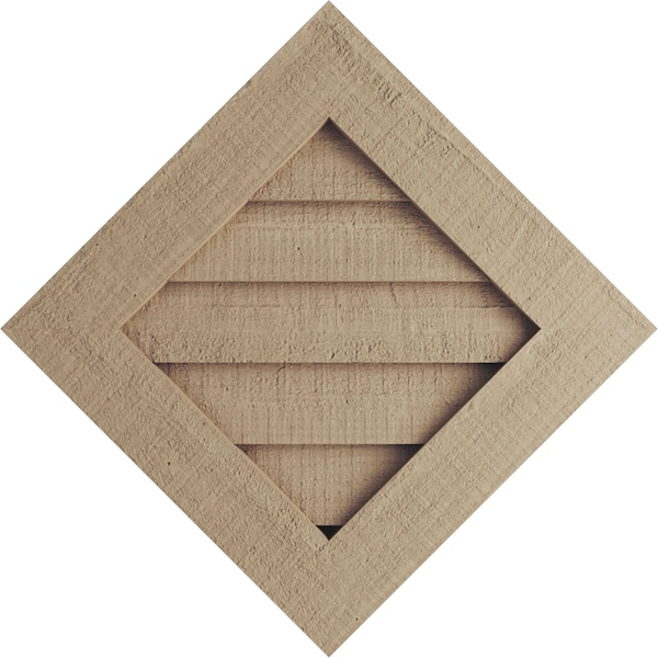 Ekena Millwork Timberthane Rough Cedar Diamond Faux Wood Non-Functional Gable Vent, Primed Tan, 30"W x 30"H - GVURDI30X30DRCPR