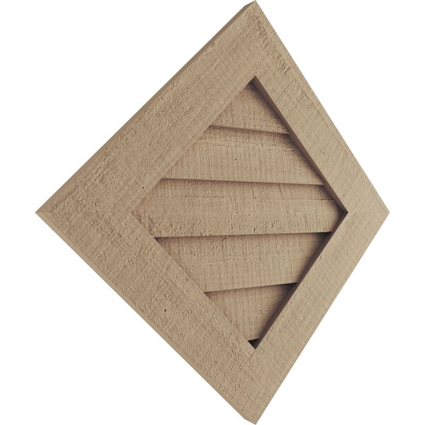 Ekena Millwork Timberthane Rough Cedar Diamond Faux Wood Non-Functional Gable Vent, Primed Tan, 30"W x 30"H - GVURDI30X30DRCPR
