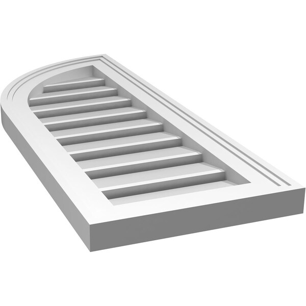Ekena Millwork Quarter Round Top Left Surface Mount PVC Gable Vent w/ 2"W x 1-1/2"P Brickmould Frame, 12"W x 30"H - GVPQL12X3002SF