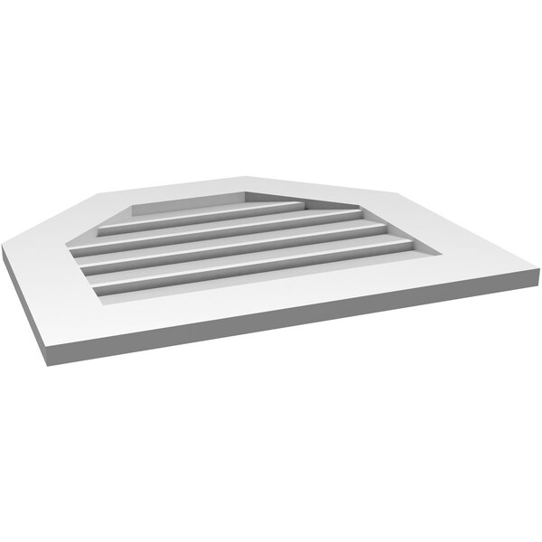 Ekena Millwork Octagonal Top Surface Mount PVC Gable Vent: Functional, w/ 3-1/2"W x 1"P Standard Frame, 26"W x 22"H - GVPOT26X2201SF