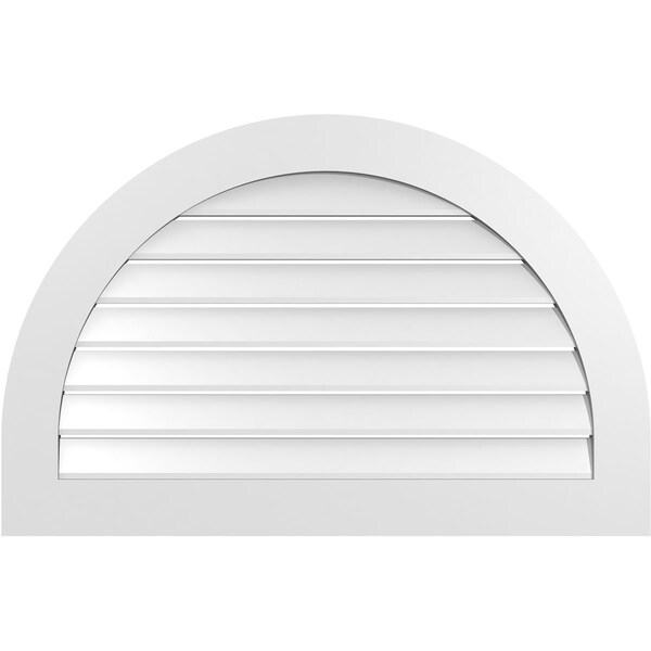 Ekena Millwork Round Top Surface Mount PVC Gable Vent: Functional, w/ 3-1/2"W x 1"P Standard Frame, 40"W x 26"H - GVPRT40X2601SF