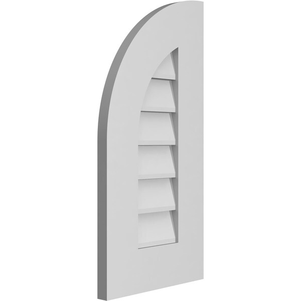 Ekena Millwork Quarter Round Top Left Surface Mount PVC Gable Vent w/ 3-1/2"W x 1"P Standard Frame, 12"W x 24"H - GVPQL12X2401SN