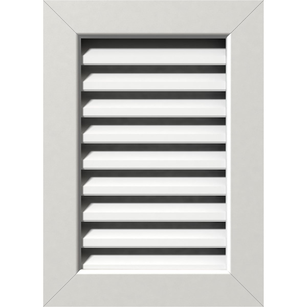 Ekena Millwork Vertical Gable Vent Functional, PVC Gable Vent w/ 1" x 4" Flat Trim Frame, 14"W x 22"H - GVPVE14X2201FUN