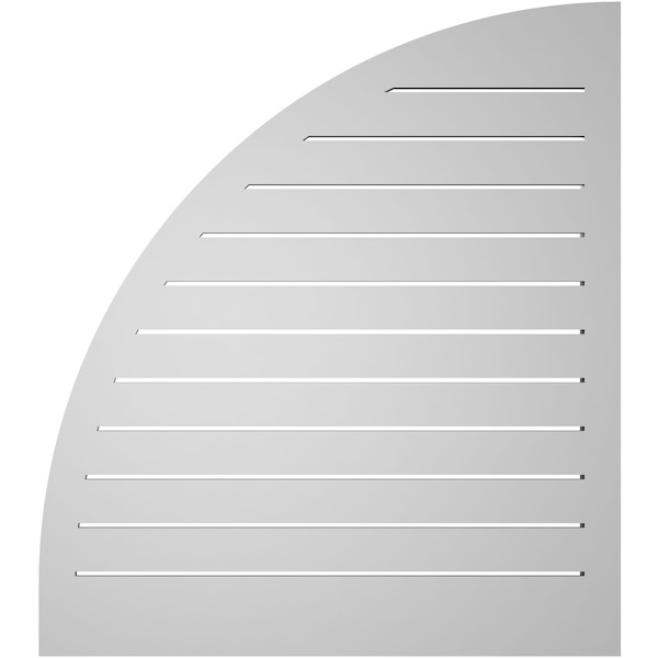 Ekena Millwork Quarter Round Top Right Surface Mount PVC Gable Vent w/ 2"W x 1-1/2"P Brickmould Frame, 32"W x 36"H - GVPQR32X3602SF