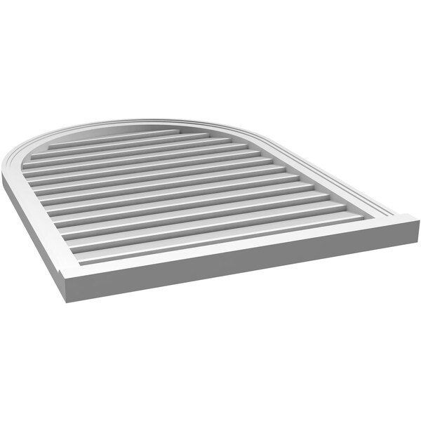 Ekena Millwork Round Top Surface Mount PVC Gable Vent: Functional, w/ 2"W x 2"P Brickmould Sill Frame, 30"W x 40"H - GVPRT30X4003SF