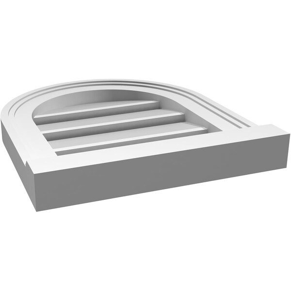 Ekena Millwork Round Top Surface Mount PVC Gable Vent: Functional, w/ 2"W x 2"P Brickmould Sill Frame, 14"W x 16"H - GVPRT14X1603SF