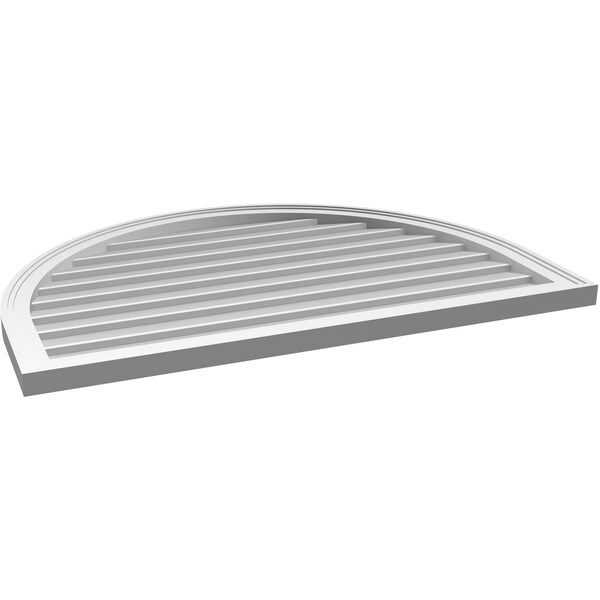 Ekena Millwork Round Top Surface Mount PVC Gable Vent w/ 2"W x 1-1/2"P Brickmould Frame, 40"W x 28"H - GVPRT40X2802SN