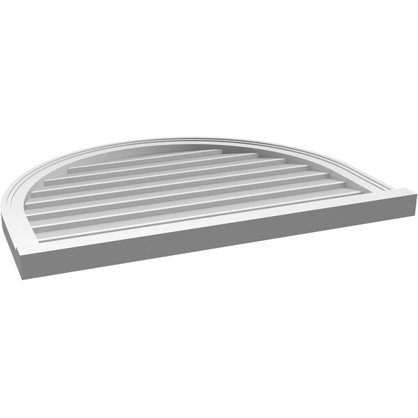 Ekena Millwork Round Top Surface Mount PVC Gable Vent w/ 2"W x 2"P Brickmould Sill Frame, 34"W x 26"H - GVPRT34X2603SN
