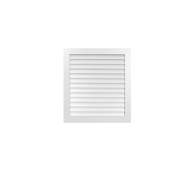Ekena Millwork Vertical Surface Mount PVC Gable Vent: Non-Functional, w/3-1/2"W x 1"H, Standard Frame, 38"W x 42"H - GVPVE38X4201SN