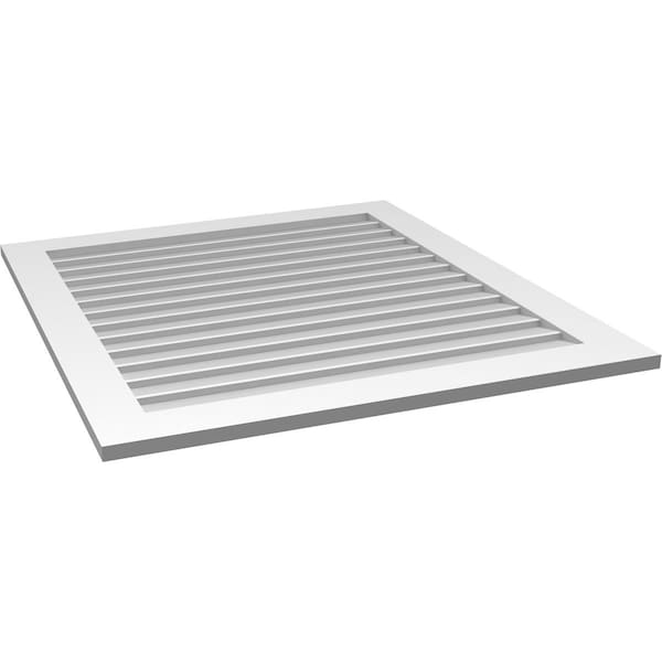 Ekena Millwork Vertical Surface Mount PVC Gable Vent: Non-Functional, w/3-1/2"W x 1"H, Standard Frame, 38"W x 42"H - GVPVE38X4201SN