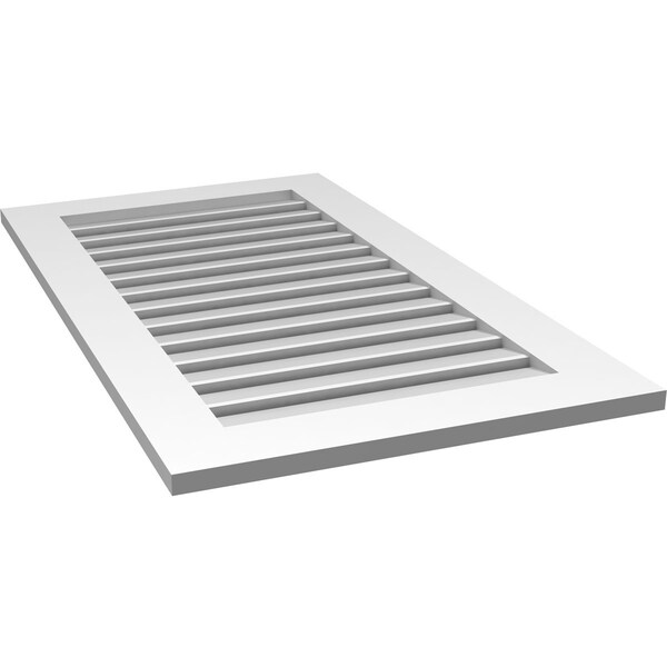 Ekena Millwork Vertical Surface Mount PVC Gable Vent: Functional, w/ 3-1/2"W x 1"P Standard Frame, 24"W x 42"H - GVPVE24X4201SF