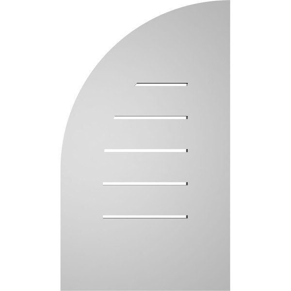 Ekena Millwork Quarter Round Top Right Surface Mount PVC Gable Vent w/ 3-1/2"W x 1"P Standard Frame, 14"W x 24"H - GVPQR14X2401SF
