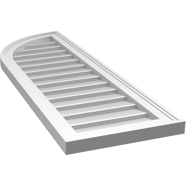 Ekena Millwork Quarter Round Top Left Surface Mount PVC Gable Vent w/ 2"W x 1-1/2"P Brickmould Frame, 14"W x 42"H - GVPQL14X4202SN