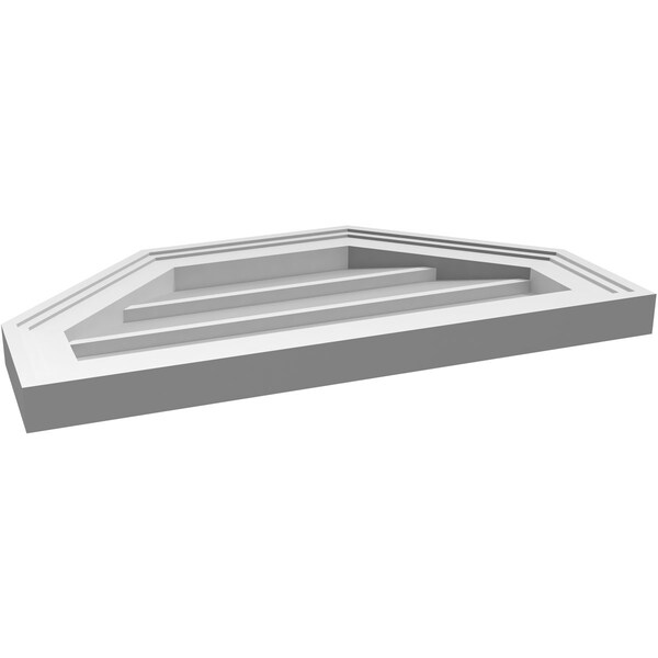 Ekena Millwork Octagonal Top Surface Mount PVC Gable Vent w/ 2"W x 1-1/2"P Brickmould Frame, 22"W x 12"H - GVPOT22X1202SN
