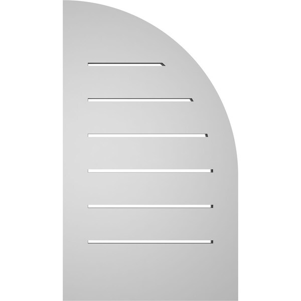 Ekena Millwork Quarter Round Top Left Surface Mount PVC Gable Vent w/ 2"W x 1-1/2"P Brickmould Frame, 14"W x 24"H - GVPQL14X2402SF