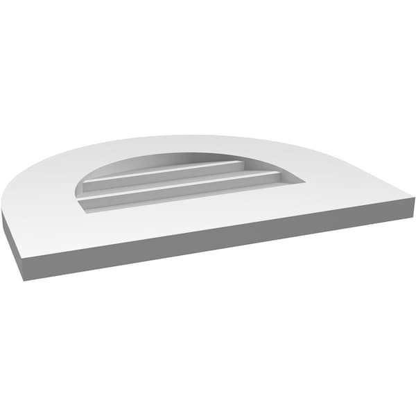 Ekena Millwork Round Top Surface Mount PVC Gable Vent: Non-Functional, w/ 3-1/2"W x 1"P Standard Frame, 18"W x 14"H - GVPRT18X1401SN