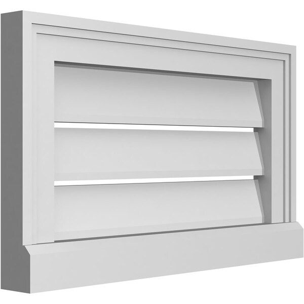 Ekena Millwork Vertical Surface Mount PVC Gable Vent: Functional, w/ 2"W x 2"P Brickmould Sill Frame, 20"W x 12"H - GVPVE20X1203SF