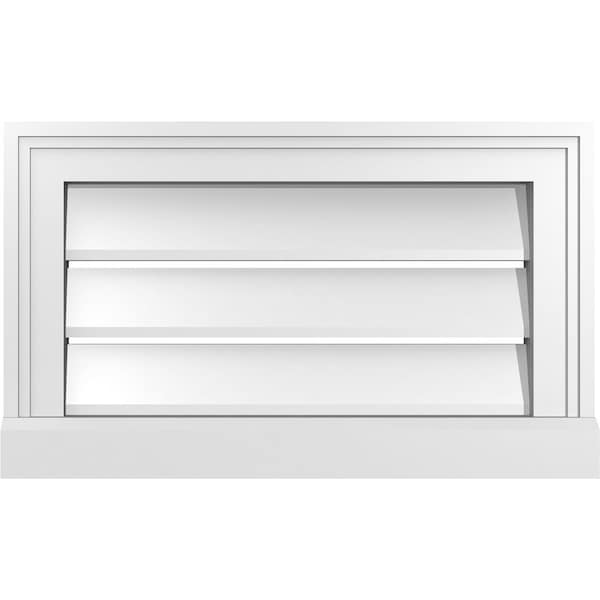 Ekena Millwork Vertical Surface Mount PVC Gable Vent: Functional, w/ 2"W x 2"P Brickmould Sill Frame, 20"W x 12"H - GVPVE20X1203SF