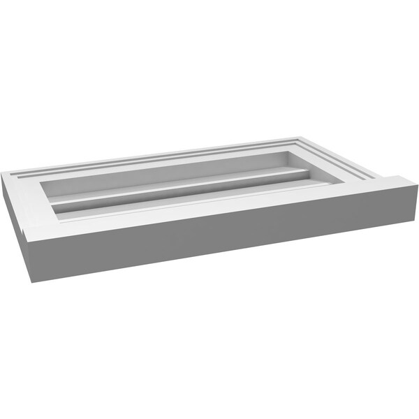 Ekena Millwork Vertical Surface Mount PVC Gable Vent: Functional, w/ 2"W x 2"P Brickmould Sill Frame, 20"W x 12"H - GVPVE20X1203SF