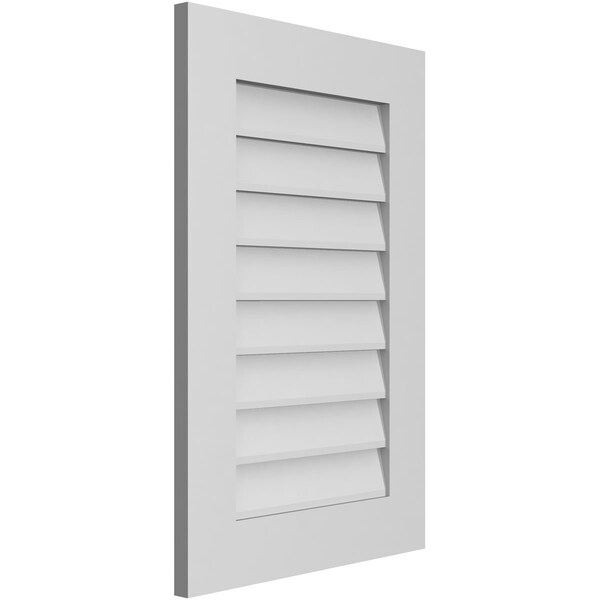 Ekena Millwork Vertical Surface Mount PVC Gable Vent: Non-Functional, w/ 3-1/2"W x 1"P Standard Frame, 20"W x 30"H - GVPVE20X3001SN