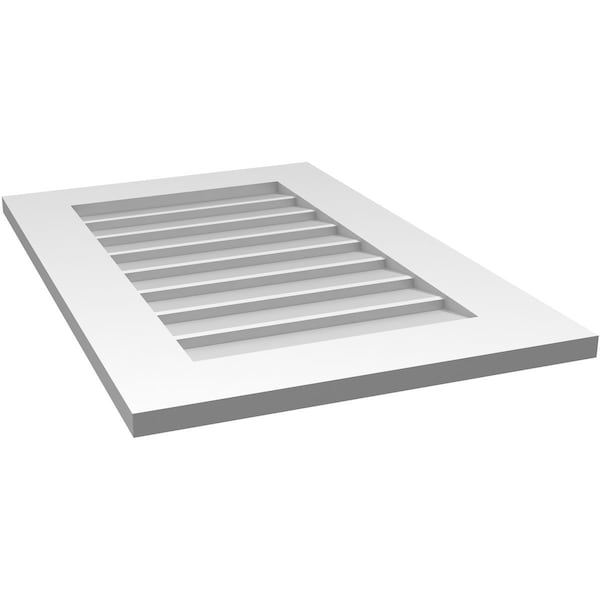 Ekena Millwork Vertical Surface Mount PVC Gable Vent: Non-Functional, w/ 3-1/2"W x 1"P Standard Frame, 20"W x 30"H - GVPVE20X3001SN