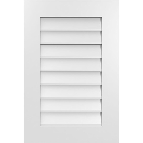 Ekena Millwork Vertical Surface Mount PVC Gable Vent: Non-Functional, w/ 3-1/2"W x 1"P Standard Frame, 20"W x 30"H - GVPVE20X3001SN