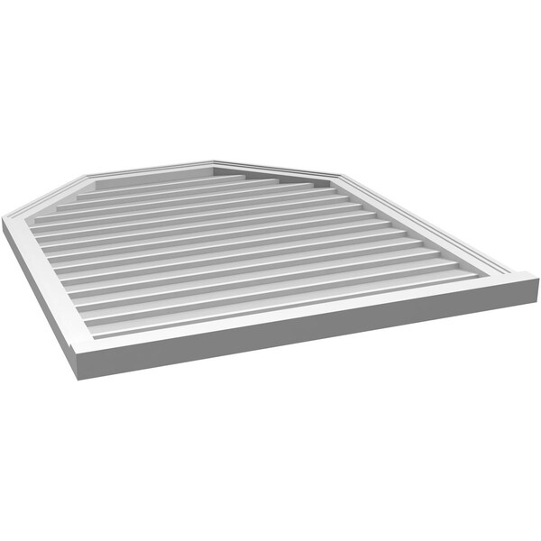 Ekena Millwork Octagonal Top Surface Mount PVC Gable Vent w/ 2"W x 2"P Brickmould Sill Frame, 36"W x 42"H - GVPOT36X4203SN