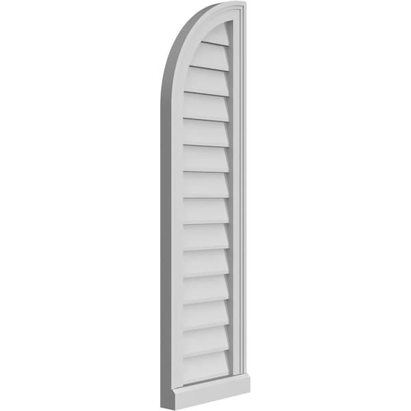Ekena Millwork Quarter Round Top Left Surface Mount PVC Gable Vent w/ 2"W x 2"P Brickmould Sill Frame, 12"W x 42"H - GVPQL12X4203SN