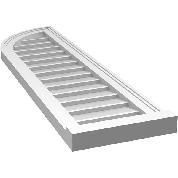 Ekena Millwork Quarter Round Top Left Surface Mount PVC Gable Vent w/ 2"W x 2"P Brickmould Sill Frame, 12"W x 42"H - GVPQL12X4203SN